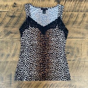 WHBM Leopard Print Camisole Tank, Size S